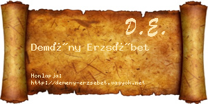 Demény Erzsébet névjegykártya