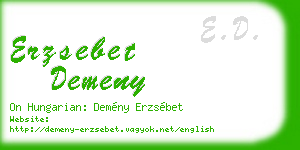 erzsebet demeny business card